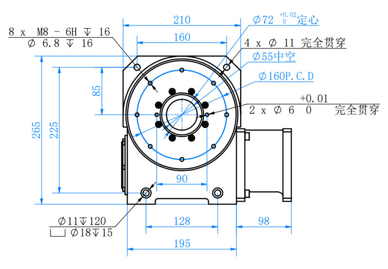 RU90HD20大法兰凸轮转台